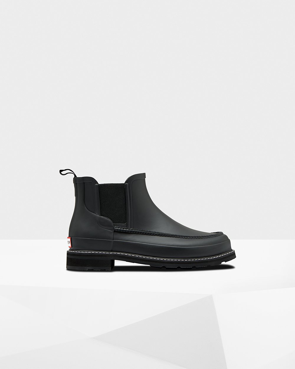 Mens Hunter Refined Moc Toe - Chelsea Boots Black - 9312-OZJQC